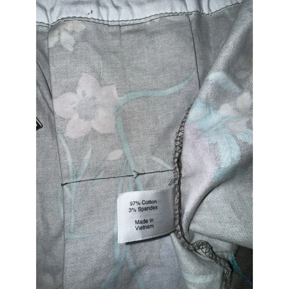 Lane Bryant Woman's 18 20 Denim Jacket Floral Green Utility Zip‎ Coat Pockets - Picture 5 of 5